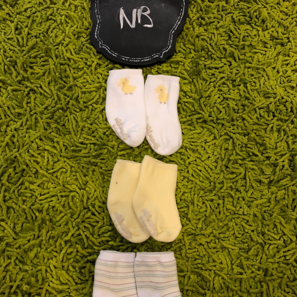 Old Navy Baby Socks - White, Yellow, and Striped
